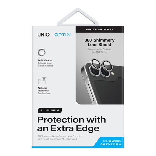 Uniq стекло для Galaxy Z Flip 6 OPTIX Camera Lens protector Aluminium White Shimmer