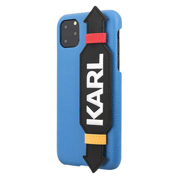 Чехол Karl Lagerfeld PU Leather Strap Karl Logo Hard для iPhone 11 Pro Max, с ремешком, синий