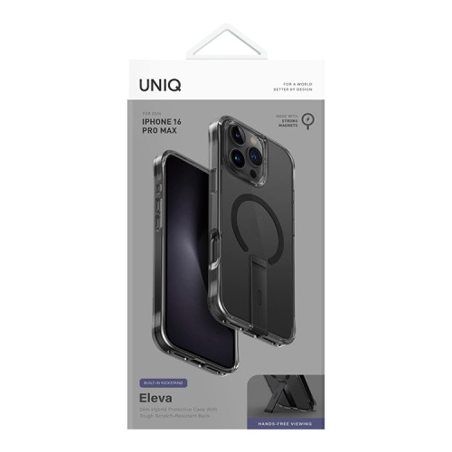 Uniq для iPhone 16 Pro Max чехол ELEVA with Vertical stand Black (Magsafe)