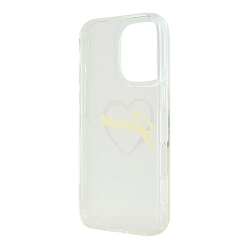 Guess для iPhone 16 Pro чехол PC/TPU Heart Transparent
