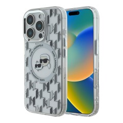 Karl Lagerfeld для iPhone 16 Pro Max чехол PC/TPU Monogram NFT Karl&amp;Choupette прозрачный (MagSafe)