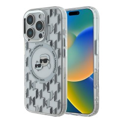 Karl Lagerfeld для iPhone 16 Pro Max чехол PC/TPU Monogram NFT Karl&Choupette прозрачный (MagSafe)