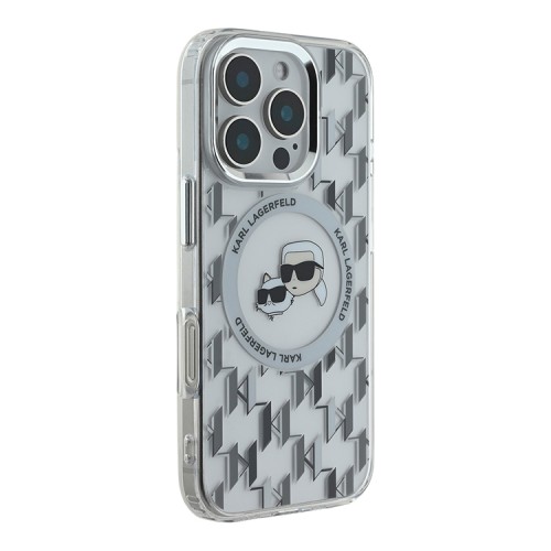 Karl Lagerfeld для iPhone 16 Pro Max чехол PC/TPU Monogram NFT Karl&Choupette прозрачный (MagSafe)
