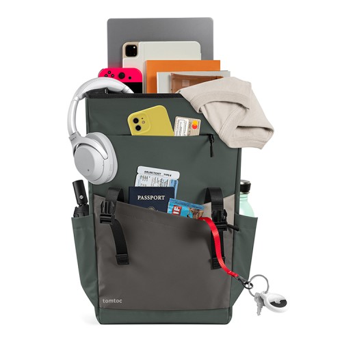 Tomtoc Travel рюкзак Slash-T64 Laptop Backpack 15.6"/18L Grey/Turquoise