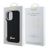 Guess для iPhone 16 чехол Liquid silicone Gold metal logo & Camera frame Hard Black
