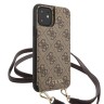 Чехол Guess 4G Crossbody cardslots magnetic Hard для iPhone 11, коричневый