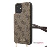 Чехол Guess 4G Crossbody cardslots magnetic Hard для iPhone 11, коричневый