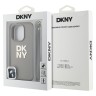 DKNY для iPhone 16 Pro чехол PU Stack metal logo Hard + Hand strap Beige
