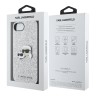 Karl Lagerfeld для iPhone 16e чехол Fixed glitters NFT Karl & Choupette metal Heads Hard Silver