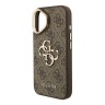 Guess для iPhone 16 чехол PU 4G Big metal logo and Camera Stand Hard Brown