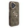 Guess для iPhone 16 чехол PU 4G Big metal logo and Camera Stand Hard Brown