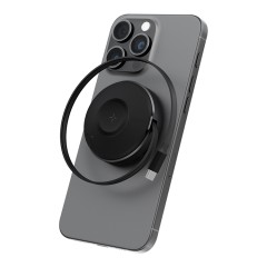 Energea Беспроводное СЗУ MagDuo Arc 2in1 iPhone +Apple Watch charger +retractable USB-C Cable Gunmetal