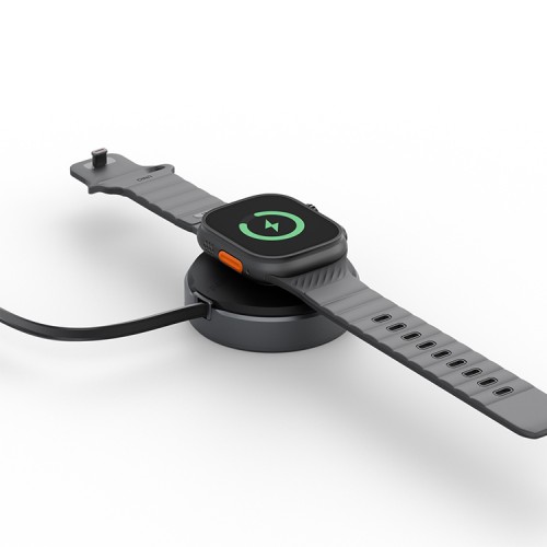 Energea Беспроводное СЗУ MagDuo Arc 2in1 iPhone +Apple Watch charger +retractable USB-C Cable Gunmetal