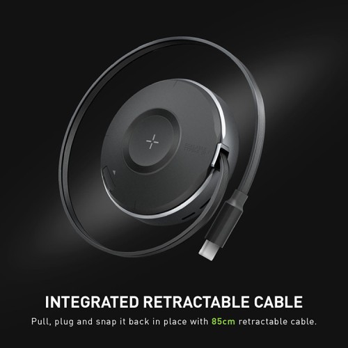 Energea Беспроводное СЗУ MagDuo Arc 2in1 iPhone +Apple Watch charger +retractable USB-C Cable Gunmetal