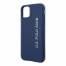 Чехол U.S. Polo Assn. Liquid Silicone Vertical Logo Hard для iPhone 11, синий