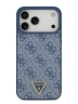 Guess для iPhone 17 Pro Max чехол PU 4G Triangle Diamond metal logo Hard Blue (MagSafe)