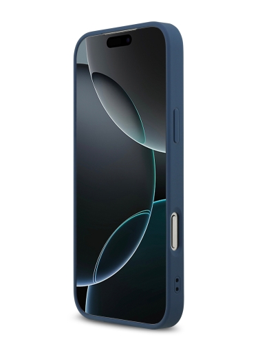 Guess для iPhone 17 Pro Max чехол PU 4G Triangle Diamond metal logo Hard Blue (MagSafe)
