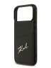 Karl Lagerfeld для iPhone 17 Pro Max чехол PU Signature logo with Cardslot Hard Black