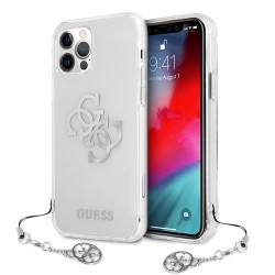 Чехол Guess 4G Big logo Hard Transparent +Silver charm для iPhone 12 Pro Max