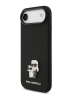 Karl Lagerfeld для iPhone Air чехол Liquid silicone NFT Karl & Choupette Metal pin & Camera Hard Black