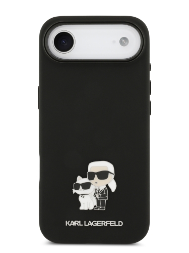 Karl Lagerfeld для iPhone Air чехол Liquid silicone NFT Karl & Choupette Metal pin & Camera Hard Black