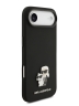 Karl Lagerfeld для iPhone Air чехол Liquid silicone NFT Karl & Choupette Metal pin & Camera Hard Black