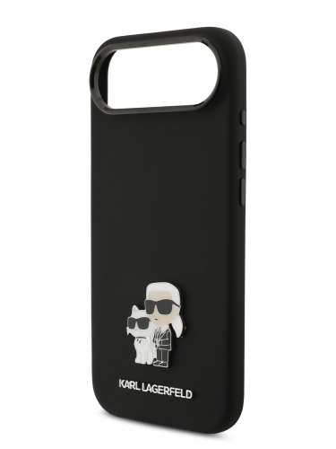 Karl Lagerfeld для iPhone Air чехол Liquid silicone NFT Karl & Choupette Metal pin & Camera Hard Black