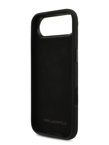 Karl Lagerfeld для iPhone Air чехол Liquid silicone NFT Karl & Choupette Metal pin & Camera Hard Black