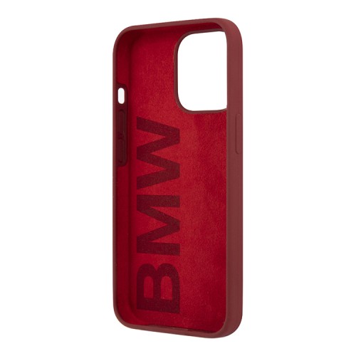 Чехол BMW Signature Liquid Silicone Laser logo для iPhone 13 Pro Max, красный