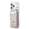 Karl Lagerfeldd картхолдер бумажник-стенд Wallet MagSafe Cardslot Stand with Mirror Saffiano NFT K&C metal Pink