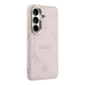 Guess для Galaxy S26 чехол PU Saffiano Peony Metal logo & Camera Hard Pink (MagSafe)