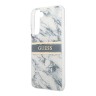 Чехол Guess Marble with Gold stripe Hard для Galaxy S22 Plus, синий