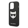 Karl Lagerfeld PU Saffiano Choupette head Patch Hard чехол для iPhone 14 Pro Max, черный