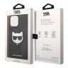Karl Lagerfeld PU Saffiano Choupette head Patch Hard чехол для iPhone 14 Pro Max, черный