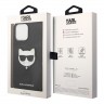 Чехол Lagerfeld PU Saffiano Choupette head Patch Hard для iPhone 14 Pro Max, черный
