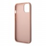 Чехол Guess PU Saffiano Double cardslot w Metal triangle logo Hard для iPhone 14, розовый