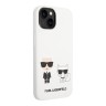 Чехол Lagerfeld Liquid silicone Karl & Choupette Hard для iPhone 14, белый