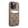 Чехол Guess PU 4G Double cardslot w Metal triangle logo Hard для iPhone 14 Pro Max, коричневый