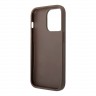 Чехол Guess PU 4G Double cardslot w Metal triangle logo Hard для iPhone 14 Pro Max, коричневый