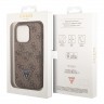 Чехол Guess PU 4G Double cardslot w Metal triangle logo Hard для iPhone 14 Pro Max, коричневый