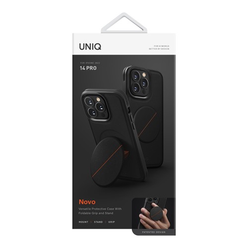 Чехол подставка Uniq NOVO with magnetic grip для iPhone 14 Pro, черный