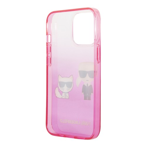 Чехол Lagerfeld Karl & Choupette Hard Gradient для iPhone 13 Pro  Max, розовая рамка