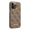 Чехол Guess PU 4G Script metal logo Hard для iPhone 14 Pro, коричневый