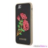 Guess Flower desire Embroidered roses чехол для iPhone 7/8, черный