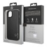 Кожаный чехол Mercedes Leather Wave III Hard для iPhone 14 Plus, черный