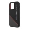 Чехол AMG Liquid Silicone Two tones Red line Hard для iPhone 14 Pro Max, черный (MagSafe)