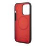 Чехол AMG Liquid Silicone Two tones Red line Hard для iPhone 14 Pro Max, черный (MagSafe)