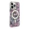 Чехол Guess Flower Hard для iPhone 13 Pro Max, розовый/золотой (MagSafe)