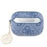 Guess для Airpods Pro чехол PU leather 4G with metal logo and Diamond charm Blue