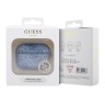 Guess для Airpods Pro чехол PU leather 4G with metal logo and Diamond charm Blue